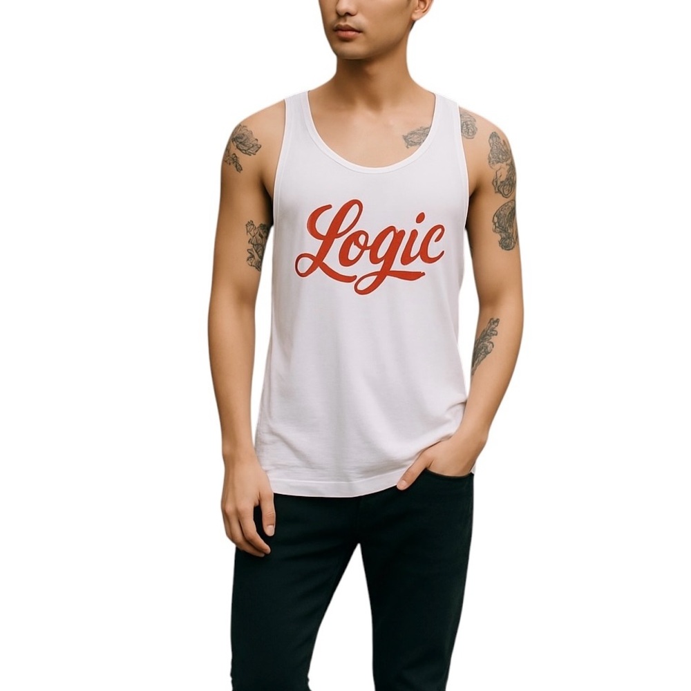 Logic 85 By HOT TOPIC Mens Collegiate White Tank Top Shirt Size L
